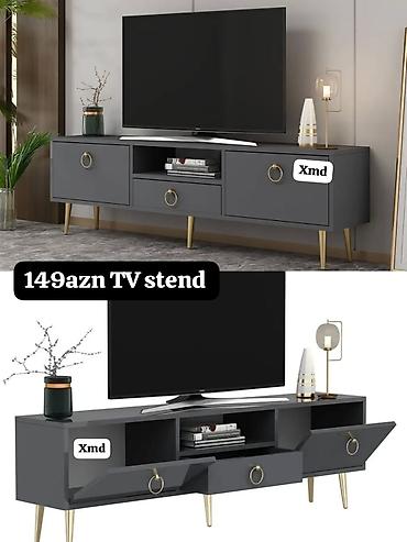 TV stend – 149 AZN - Rəng: tünd boz (antrasit) - Üslub