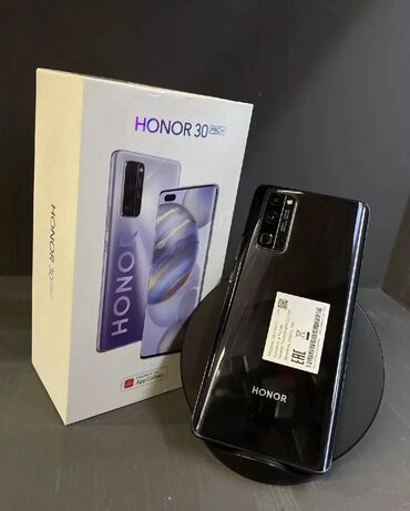 хонор телефон: Honor 30 Pro+, Б/у, 256 ГБ, цвет - Черный, 1 SIM, 2 SIM, eSIM