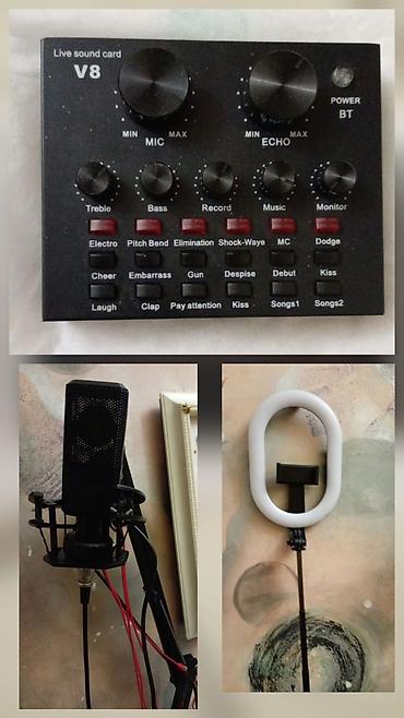 ses yazan proqram: Podcast/stream üçün komplekt Tərkib: - V8 Live Sound Card (BT — 1
