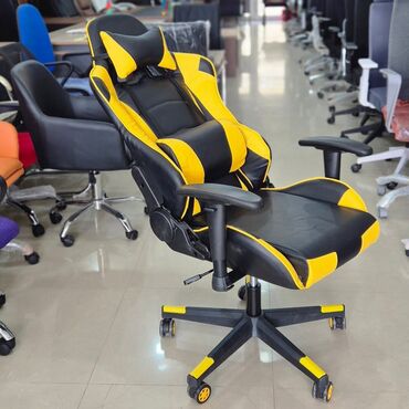 Ofis və oyun kresloları: Yeni, Təkərli, Qolları tənzimlənir, Dəri