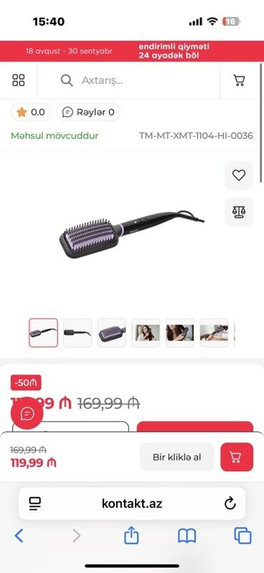 Выпрямители и утюжки: Kontakt homnan 119 manata alinib.cemi 3 defe istifade olunub.ideal