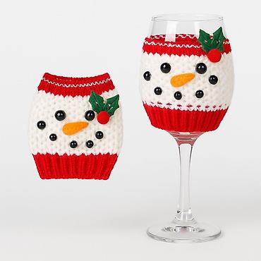 чехол флис: Одежда на бокал / свитер для бокала 🎄 Красивый праздничный свитерок — 1