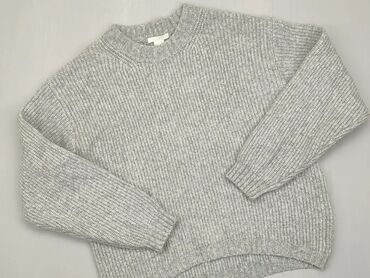 Bluzki: Sweter, XS (EU 34), wzór - Jednolity kolor, kolor - Szary, H&M