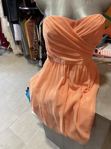 duge elegantne haljine: M (EU 38), bоја - Narandžasta, Top (bez rukava)