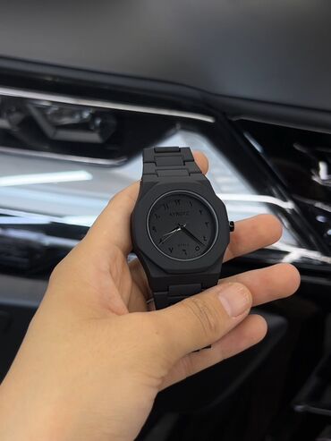 спортивный часы: Минималистичные наручные часы KYRGYZ STYLE в матовом чёрном цвете. -