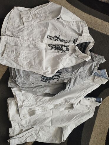 школьные брюки: Школьная форма, цвет - Белый, Б/у