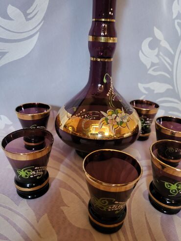 Staro posuđe i escajg: Murano servis za zestoko pice duvano staklo 1950g+. Servis za zestoko — 7
