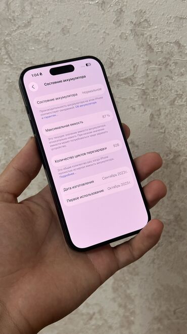 Apple iPhone: IPhone 15 Pro, Б/у, 256 ГБ, Blue Titanium, Зарядное устройство, Защитное стекло, Чехол, 87 % — 6