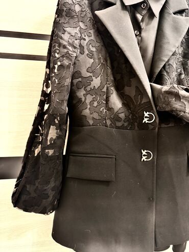 Другая женская одежда: Женский кружевной Блейзер, элегантный комбинированный пиджак — 3