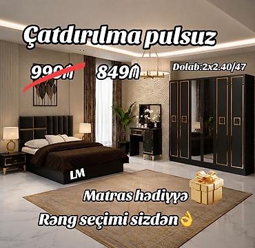Yataq otağı dəsti Tərkibi: - Çarpayı (başlıqla) - 6 qapılı dolab –