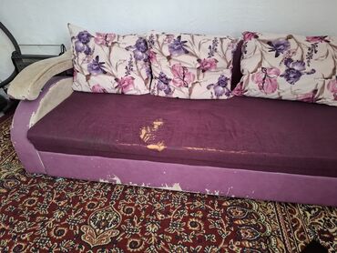 мягкий уголок для зала: Раскладной диван, Б/у, Двойной, Кожзаменитель