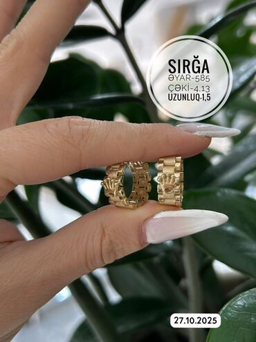 pencekler qadin ucun: Sırğa, Sarı qızıl, 585 Əyar, 4 g, Ünvandan götürmə
