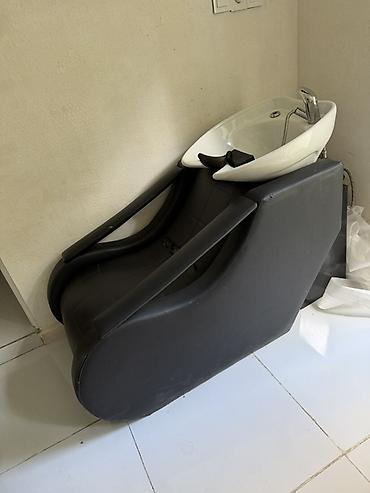 Salon üçün saç yuma kreslosu və keramika lavabosu - Tip