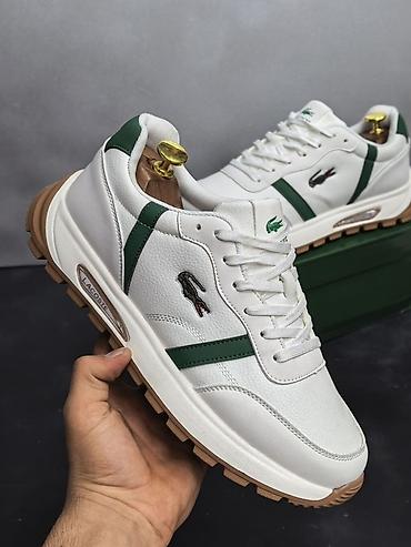 кеды лакосте: Кроссовки Lacoste белые с зелёными акцентами - Верх: гладкая и — 2