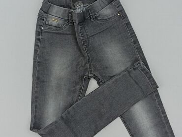 spodnie czarny jeans: Spodnie jeansowe, 8 lat, 122/128, stan - Dobry