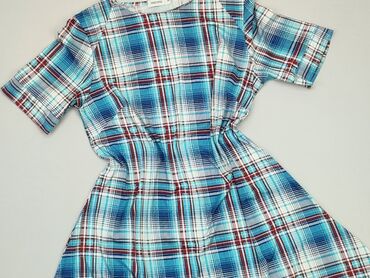 rozkloszowane spódnice midi w kratę: Sukienka, S, stan - Dobry