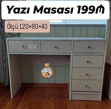 stular: Yazı masası – 199₼ Ölçü: 120 × 80 × 40 sm - Geniş iş səthi - Sol — 1