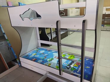 Детские односпальные кровати: Детская односпальная кровать, Новый, Для девочки, Для мальчика, С матрасом, ДСП, Бесплатная доставка — 7