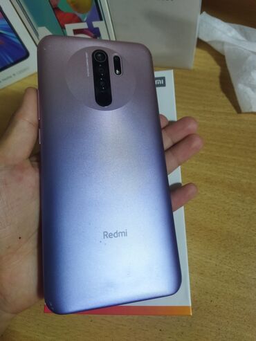 xiaomi телефон: Xiaomi, Redmi 9, Б/у, 128 ГБ, цвет - Синий, 2 SIM