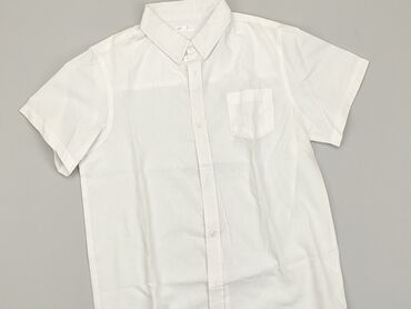 Koszule: Koszula 12 lat, stan - Dobry, wzór - Jednolity kolor, kolor - Biały