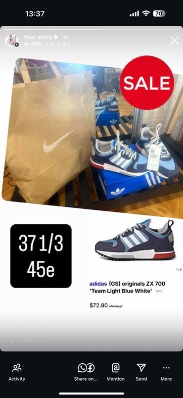 Patike: Adidas Originals ZX 700 HD J (GS) – Team Light Blue/White - Model — 10