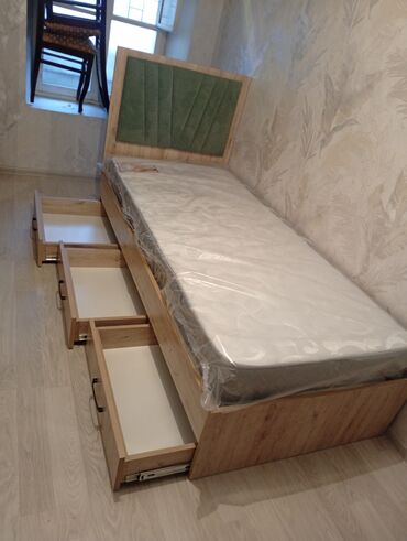 Təknəfərlik uşaq çarpayıları: Oğlan və qız üçün, Çarpayı, Bazalı, Matras ilə, Siyirməsiz — 12