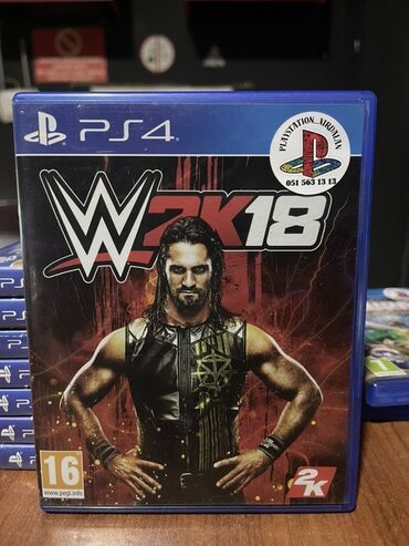 playstation oyunlar: PlayStation 4 üçün WWE 2K18 oyun diski. Bu, güləş simulyasiya oyunudur