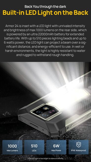 Другие мобильные телефоны: Смартфон с подсветкой INFINITE HALO и мощным звуком 🔥 Ulefone Armor 24 — 5