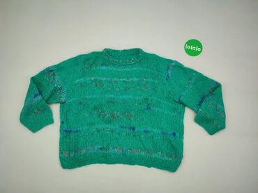 Bluzki: Sweter, wzór - Linia, kolor - Zielony