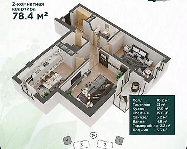 цены на квартиры имарат строй: 2 комнаты, 78 м², 10 этаж — 2