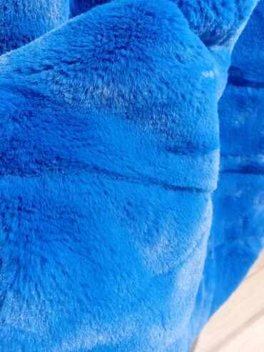 Krzneni kaputi: 3XL, Sa postavom, Veštačko krzno, bоја - Svetloplava — 5