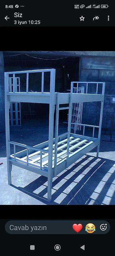 Uşaq mebeli: İkiqat metal çarpayı - Material: qalın divarlı metal boru/profil — 3