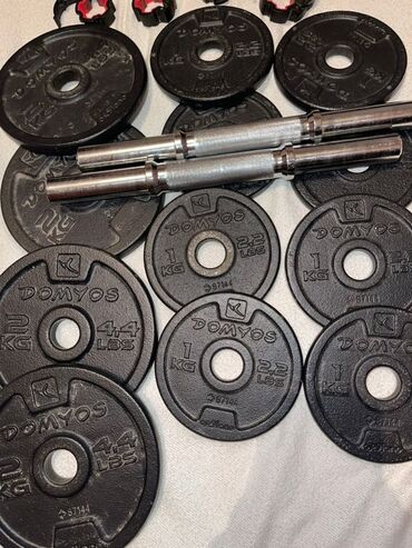 гантели для начинающих дома: Разборные гантели Domyos с комплектом дисков Состав набора: - 2