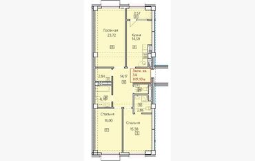 Продажа домов: 3 комнаты, 106 м², Элитка, 11 этаж, ПСО (под самоотделку)