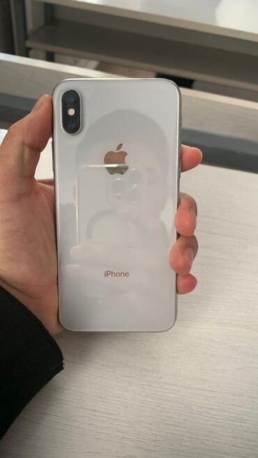 Apple iPhone: IPhone X, Б/у, 64 ГБ, Белый, 100 %