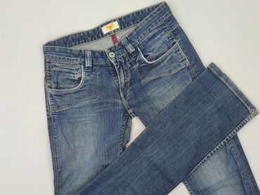 woskowane jeansy z wysokim stanem: Denim, Джинси жіночі, розмір XS