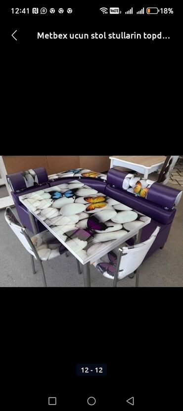 Masa və oturacaq dəstləri: Mətbəx üçün, Yeni, Açılan, Dördbucaq masa, 4 stul — 20