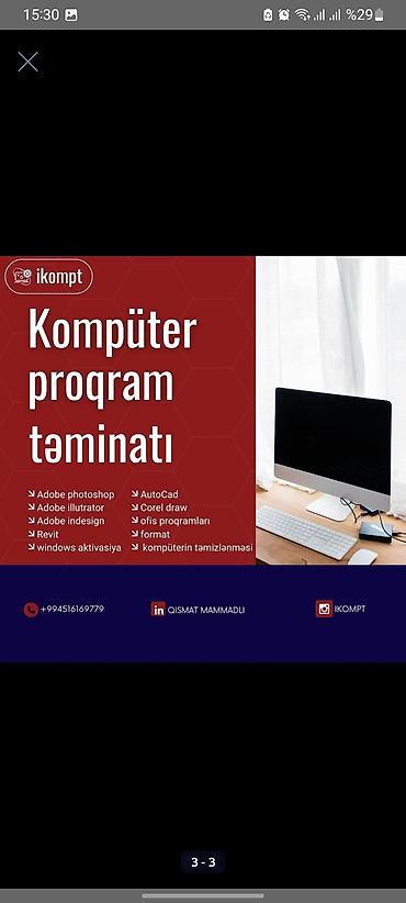 komputer cantalari: Xidmət: Kompüter proqram təminatı və sazlama Təklif olunan — 1