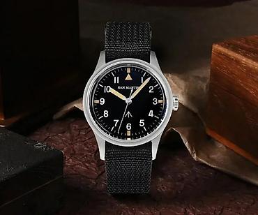 Ručni satovi: San Martin SN0105-G-XB -Crna/Black- Pilot sat- Seiko — 7