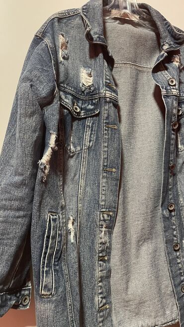 Ostale jakne, kaputi, prsluci: Prolecna teksas jakna/ gornjak, duza forma, nenosena, odgovara za M — 2
