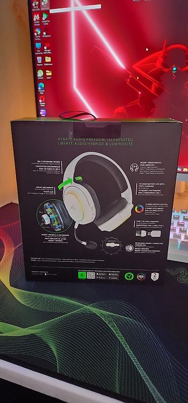 ağa playstation: Yeni Simsiz (Bluetooth) Qulaqcıqlar, Razer, rəng - Ağ — 2