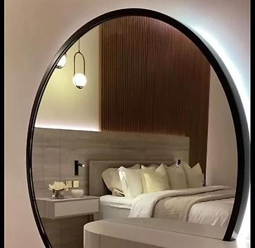 divar guzguleri: Güzgü Divar üçün, Oval, Dekorativ, Arxa işıqlı — 4
