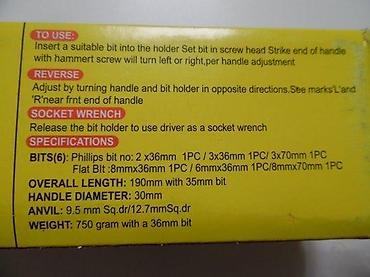 Setovi ručnog alata: Ručni udarni odvijač set – QNENG 1/2" Opis: - Ručni udarni odvijač — 6