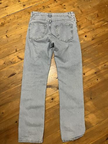 zara cins: Şimşək naxışlı açıq mavi cins şalvar - Rəng: açıq mavi (light wash) - — 3