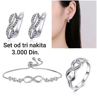 mona torba bez: Elegantni posrebreni set od tri komada nakita sa žigom S925 od — 3