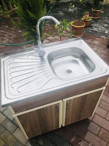 Кухонные шкафы: Mətbəx üçün paslanmayan polad lavabo və alt dolab komplekti - Üst — 1