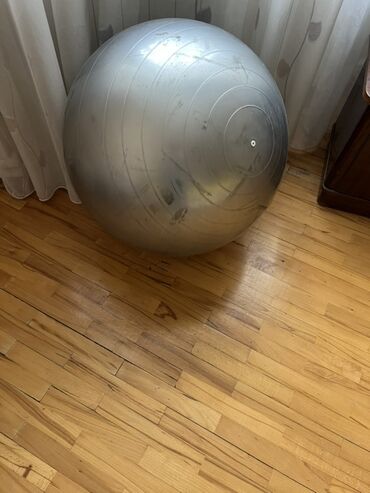турник настенный купить: Gümüş rəngli fitness/yoqa topu - Material: qalın elastik PVC, dairəvi