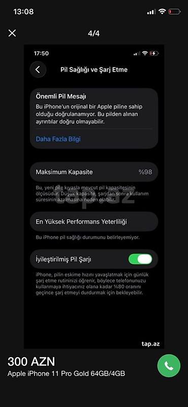 iphone 300 azn: IPhone 11 Pro, 64 GB, Qızılı — 4