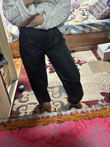 черные штаны: Штаны, С манжетами, Made in KG, Лето