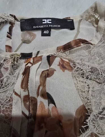 Bluze: Elisabetta Franchi, S (EU 36), Cvetni, bоја - Bež — 7